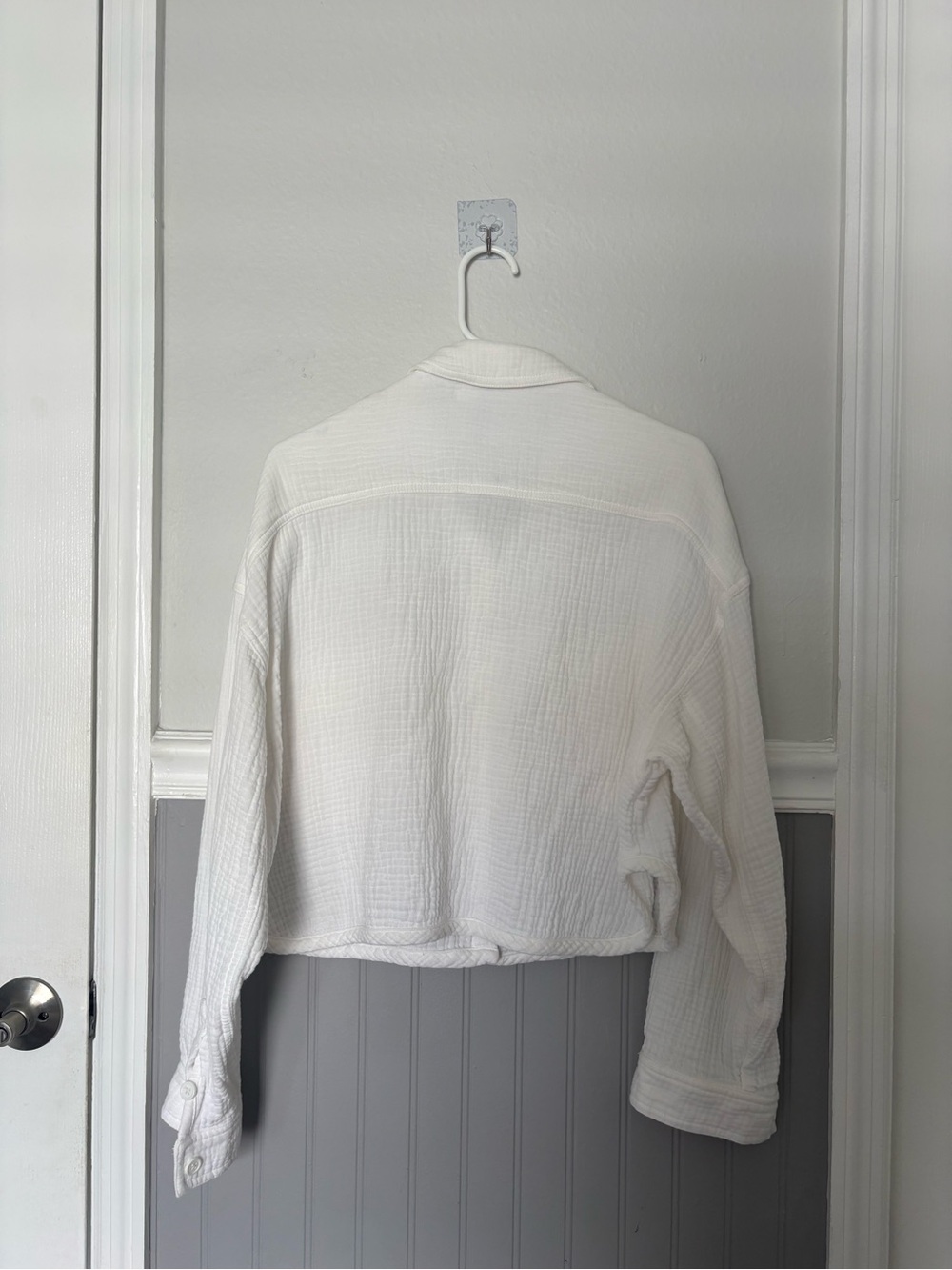 bobi White Button-Down Shirt Jacket - Picture 4 of 6